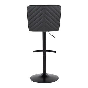 English Elm Henry Contemporary Adjustable Barstools - Set Of 2, Black Faux Leather & Metal, 360° Swivel Comfort B202S00940