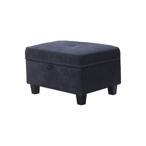 English Elm Harmony Fabric Sectional Sofa with Chaise Ottoman Pocket Coil Support for Living Rooms Charcoal B061S00954