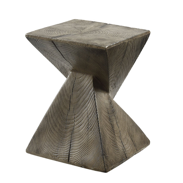 English Elm Zahi Weathered Oak Accent Table — Dark Oak Fiber Concrete Side Table, Eco Cement, No Assembly, 40lb Capacity B2726P360667