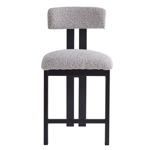 English Elm Christopher Knight Home® - 26.5'' Stylish Round Stools with Low Back - Comfortable Upholstered Seats, Walnut Base, Metal Frame Black+ Gray N780P236628G