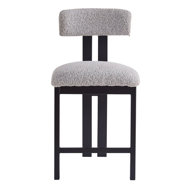 English Elm Christopher Knight Home® - 26.5'' Stylish Round Stools with Low Back - Comfortable Upholstered Seats, Walnut Base, Metal Frame Black+ Gray N780P236628G