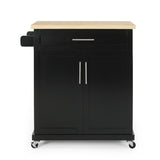 Christopher Knight Home® - Noble House - Batavia Contemporary Kitchen Cart with Wheels