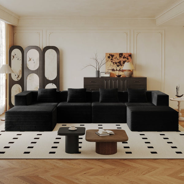 English Elm Modular Sectional Couches For Versatile Living Rooms - Deep Seat Comfort, Memory Foam & Ottomans! W3434S00020