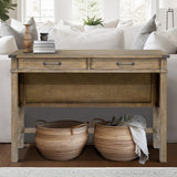 Madison Park Belfast Transitional Occasional Table with 2 Drawers MP120-1206 Reclaimed Natural