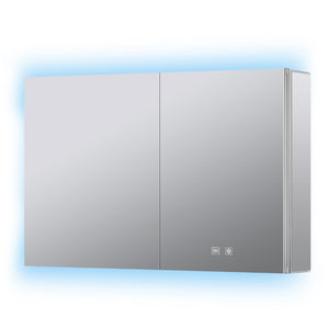 English Elm Corsica Double Door Led Medicine Cabinet with Defogger Aluminum Frame Spa Bath B2731P477802