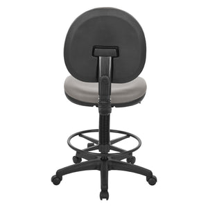 OSP Home Furnishings Sculptured Ergonomic Drafting Chair with Lumbar Support Padded Seat and Adjustable Footring Stratus DC550-R103
