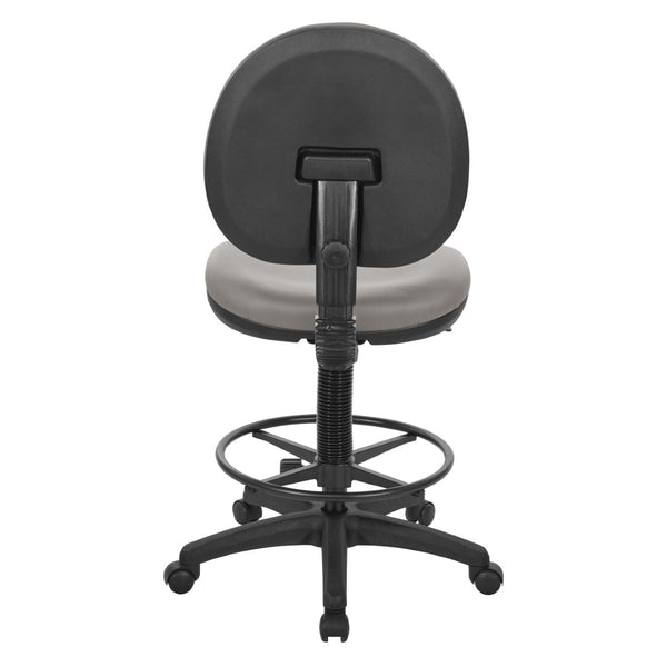 OSP Home Furnishings Sculptured Ergonomic Drafting Chair with Lumbar Support Padded Seat and Adjustable Footring Stratus DC550-R103