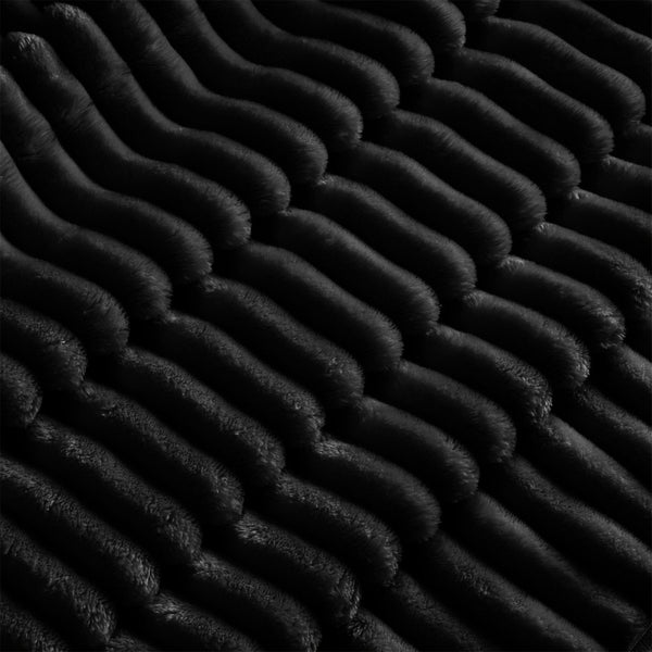 English Elm Slipcovered U-Shape Sectional Sofa Couch - Deep Comfy Seats, French Edges, 4-Seater In Soft Black Corduroy W3041S00101-GIGA