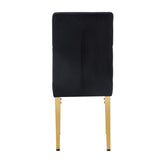 English Elm 4 Piece Dining Chairs.The Gold Metal Legs Complement The Black Velvet, Showcasing A Perfect Blend Of Modern and Classic Elements.Suitable For Various Occasions Such As Kitchens,Conference Rooms, Etc.