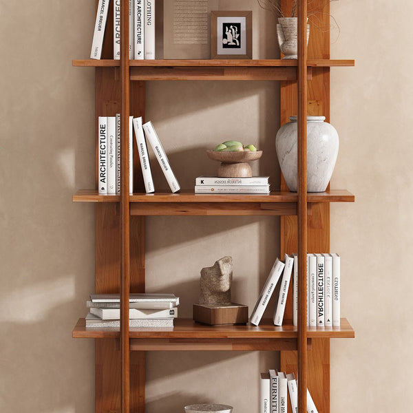 English Elm Christopher Knight Home® - 4-Tier Acacia Wood Bookcase with Anti-Tip Kit, Heavy-Duty Open Shelves Holds 120 lbs Each, Sleek Storage Solution Teak N758P294084T