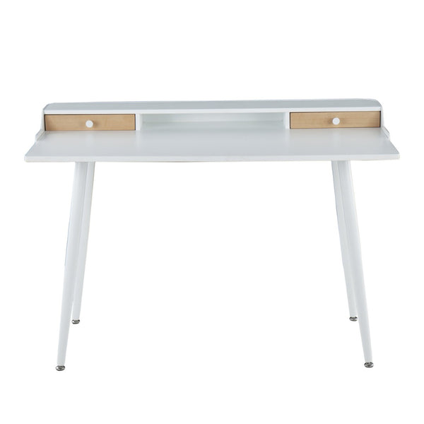 English Elm Desk with Powder-coated Steel Legs and Natural Wood Accents for Modern Home Office B202P471628