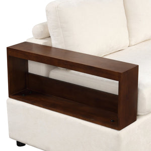 English Elm Christopher Knight Home® - 87.4" Sectional Sofa with Chaise, Chenille Upholstery, Reversible Armrests & Hidden Storage for Cozy Living Beige N763S000010A