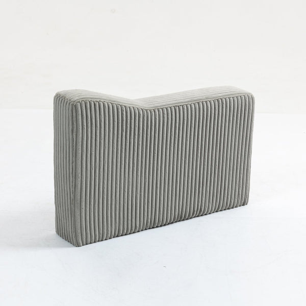 English Elm Modular Single Armrest Backrest Module – Versatile Gray Corduroy For Custom Sectional Sofa Configurations W3098P257001