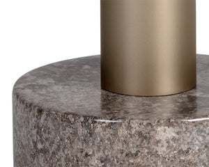 Sunpan Monaco End Table: Modern Elegance with Unique Marble Design and Durable Iron Base for Any Room Gold / Grey Marble / Charcoal Grey