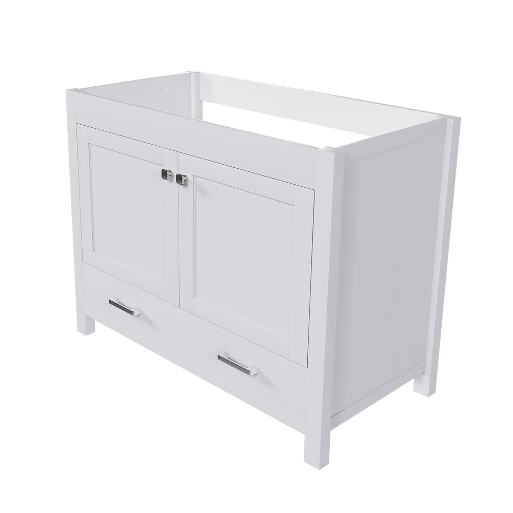 English Elm 42'' White Bathroom Vanity Base Cabinet with Doors & Soft-Close Drawer, Solid Frame MDF, Fits 43x22 Sink W509P347342