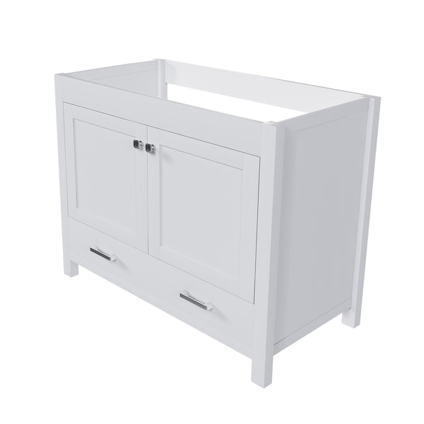 English Elm 42'' White Bathroom Vanity Base Cabinet with Doors & Soft-Close Drawer, Solid Frame MDF, Fits 43x22 Sink W509P347342