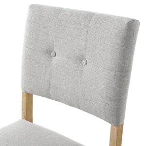 English Elm 5 Piece Dining Set Rustic Farmhouse Rectangular Table with 4 Upholstered Chairs Solid Wood Seats for 4 Natural Wood Wash N752S400015D