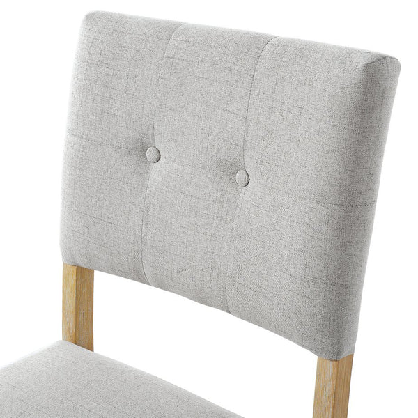 English Elm 5 Piece Dining Set Rustic Farmhouse Rectangular Table with 4 Upholstered Chairs Solid Wood Seats for 4 Natural Wood Wash N752S400015D