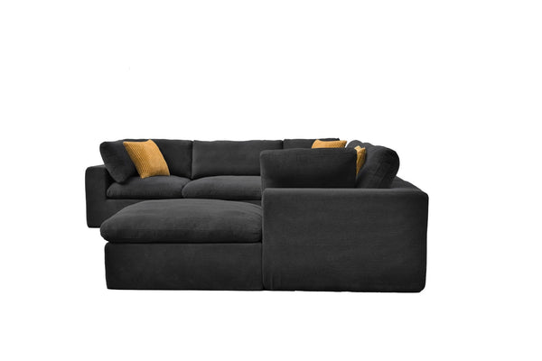 English Elm Coffee Bean Textured Modular Sectional Sofa Low Profile Contemporary Living Room Dark Gray B2748S00081