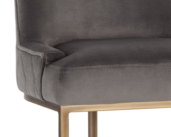 Sunpan Florence Counter Stool - Elegant Rustic Bronze Frame with Moisture Repellant Performance Fabric Piccolo Pebble