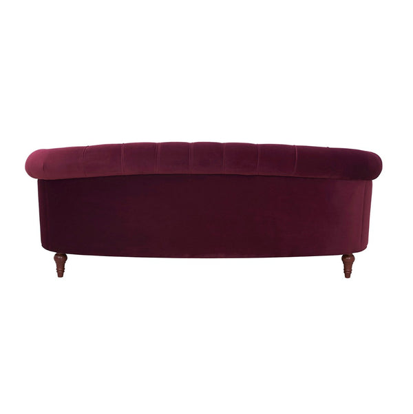English Elm La Rosa Victorian Chesterfield Sofa Tufted Velvet with Nailhead Trim Formal Seating Burgundy B2719P238186
