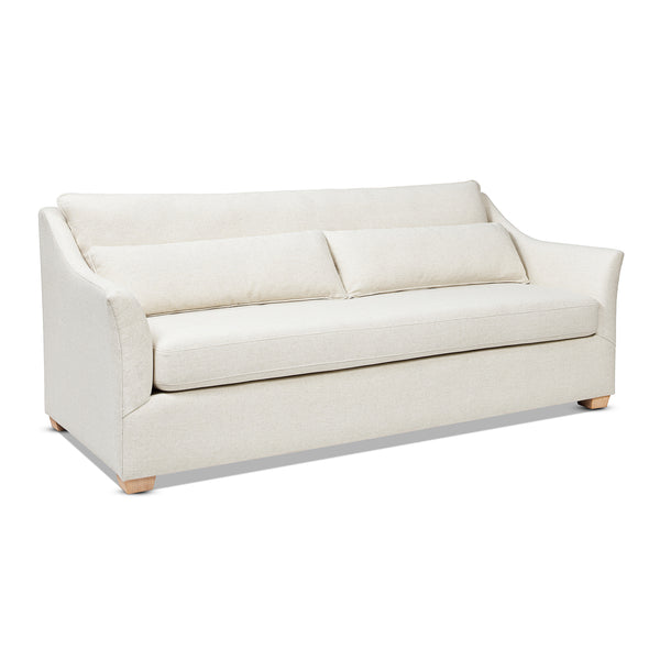 English Elm Jennifer Taylor Home - Ada 83" Flared Arm Contemporary Sofa with Removable Covers, 3-Layer Foam Bench, Lumbar Pillow, Flax White Linen B2719P238347