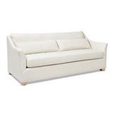 English Elm Ada 83" Flared Arm Contemporary Sofa With Lumbar Pillows, Flax White Linen