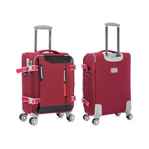 English Elm Softside Expandable Spinner Luggage Set Four Piece Lightweight Travel Collection Claret Red T3292P343875