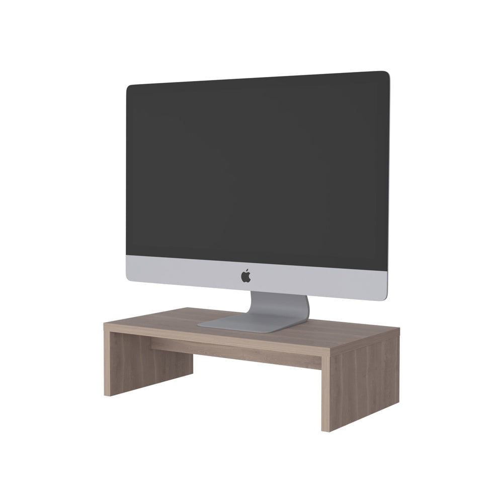 English Elm Sells Wooden Monitor Stand in White Oak Melamine — Durable 19" x10.2" x5.4" Riser for Better Posture & Desk Organization B128P227639