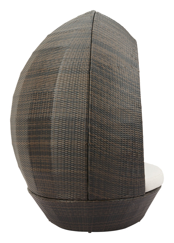 Zuo Modern Marisol Luxurious Beach Daybed In Brown & Beige – Chic Outdoor Lounge With Premium Fabric & Design Brown 100% Polyester,Aluminum,100% Polyethylene 704182-zuo-modern