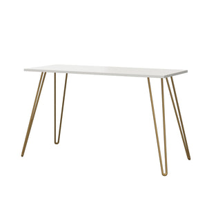English Elm Owen Industrial Writing Desk with Hairpin Legs for Small Apartments and Home Offices B2733P417364