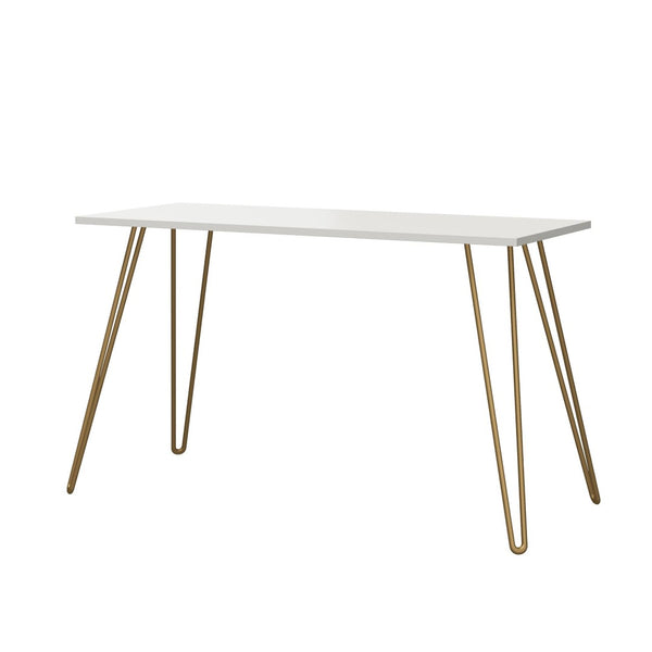 English Elm Owen Industrial Writing Desk with Hairpin Legs for Small Apartments and Home Offices B2733P417364