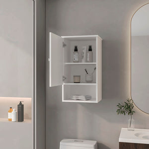 English Elm Medicine Cabinet Porto White - Engineered Wood Bath Storage, Soft-Close Door, 3 Shelves, Slim Design B092P238698