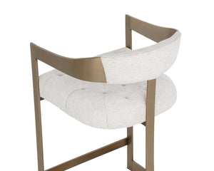 Sunpan BEAUMONT Counter Stool - Antique Brass Base, Rhea Light Barley Upholstery for Stylish Comfort 112400