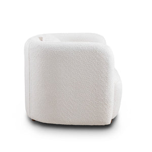 English Elm Accent Boucle Upholstered Cloud Armchair Japandi Minimalist Lounge Seat for Living Room W2664P407034