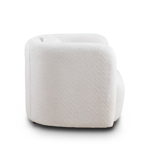 English Elm Accent Boucle Upholstered Cloud Armchair Japandi Minimalist Lounge Seat for Living Room W2664P407034
