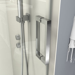 English Elm 56" Frameless Sliding Shower Door Tempered Glass Soft Close Brushed Nickel Bathroom W1920P193805