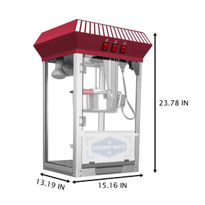 English Elm Commercial Popcorn Machine 12 Oz Steel Kettle Tempered Glass Warming Deck 800w W2841P265056