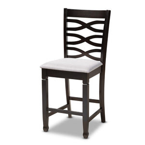 Baxton Studio Baxton Studio Lanier 5-Piece Modern Gray Upholstered Pub Set with Espresso Finish for Small Spaces RH318P-Grey/Dark Brown-5PC Pub Set