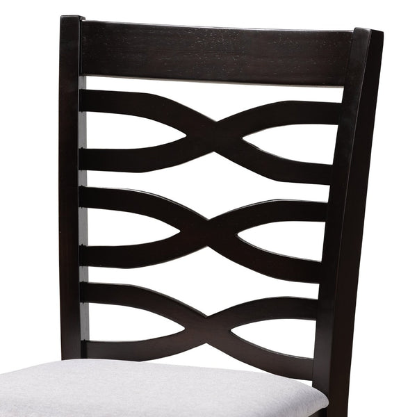 Baxton Studio Baxton Studio Lanier 5-Piece Modern Gray Upholstered Pub Set with Espresso Finish for Small Spaces RH318P-Grey/Dark Brown-5PC Pub Set