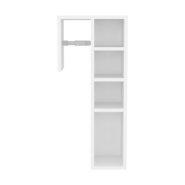 English Elm Storage Cabinet Slim 4-Shelf White Engineered Wood — Compact Bathroom Organizer, Durable Space-Saving Design B097P369427