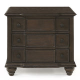 English Elm Weathered Oak 3-Drawer Nightstand