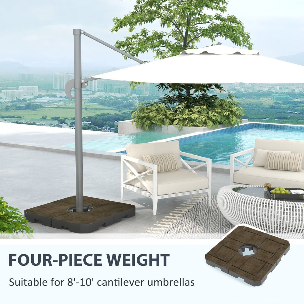 English Elm Outsunny 4 Piece Fillable Umbrella Base Weight Set - Secure Your Offset Umbrella With 175-230 Lbs Capacity! W2225P174206-GIGA