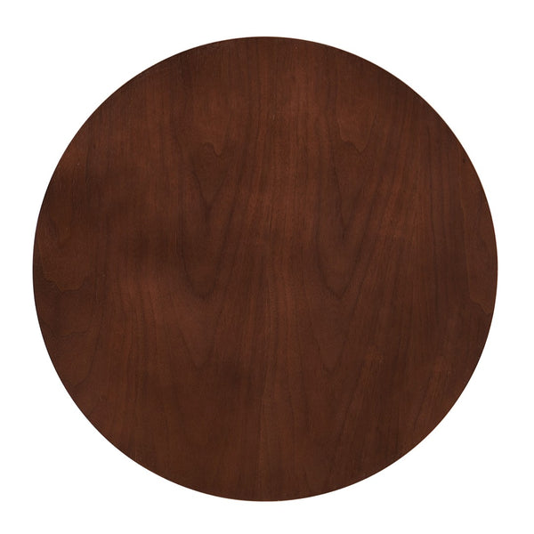 English Elm Walnut Wood Veneer Round Coffee Table - Elegant Mid-Century Design With Sturdy Metal Base, 23.23" W1164P225860-GIGA