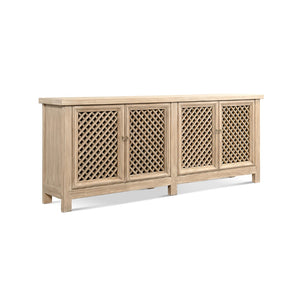 English Elm Arden Reclaimed Pine Sideboard with Lattice Doors Wide Dining Room Storage Buffet B2719P474440