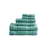 Madison Park Essentials Adrien Casual Super Soft Cotton Quick Dry Bath Towel 6 Piece Set MPE73-788 Teal