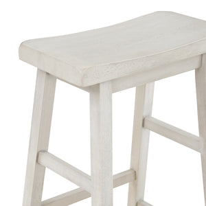 OSP Home Furnishings Tulsa 29" Saddle Stool - Set of 2 Off White