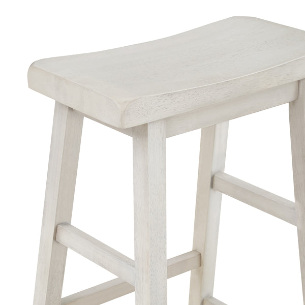 OSP Home Furnishings Tulsa 29" Saddle Stool - Set of 2 Off White