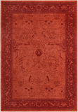 Unique Loom La Jolla Floral Machine Made Floral Rug Rust Red, Rust Red 7' 1" x 10' 0"