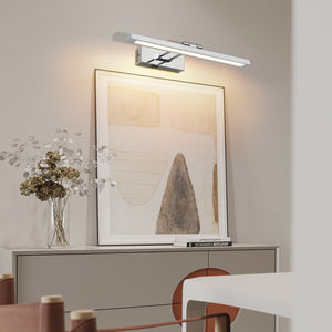 English Elm Battery Picture Light 16" Wireless LED Rechargeable Art Light with Remote Dimmer Sleek Metal Finish Chrome W2312P374957